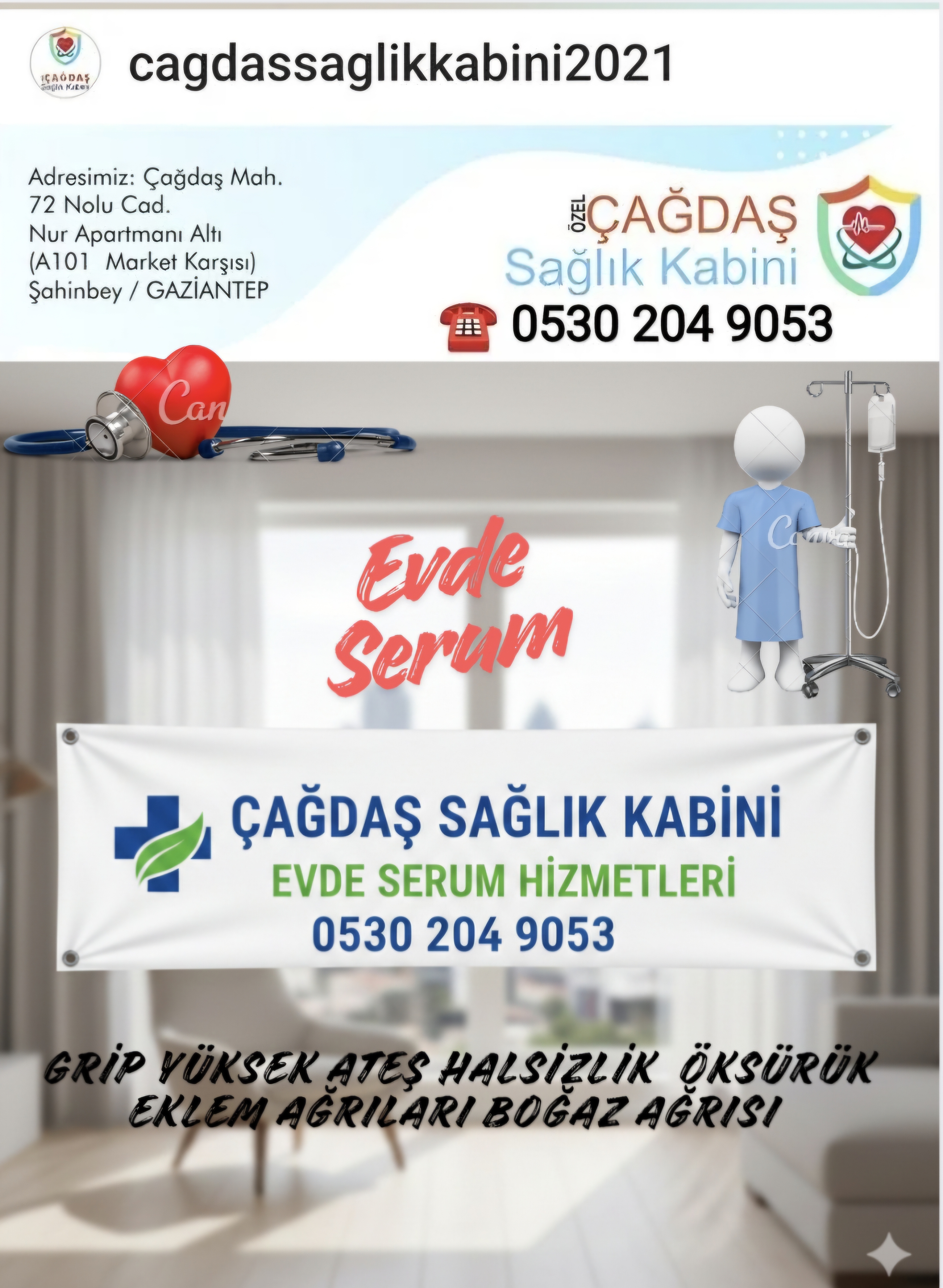 Gaziantep Şahinbey Evde Serum Hizmetleri 